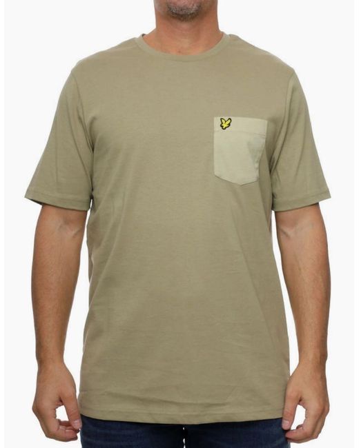 Lyle & Scott Green Lyle & Scott Tonal Pocket Beiget-Shirt for men