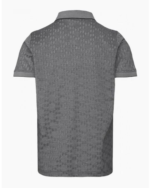 Karl Lagerfeld Gray Cotton Monogram Logo Polo Shirt for men