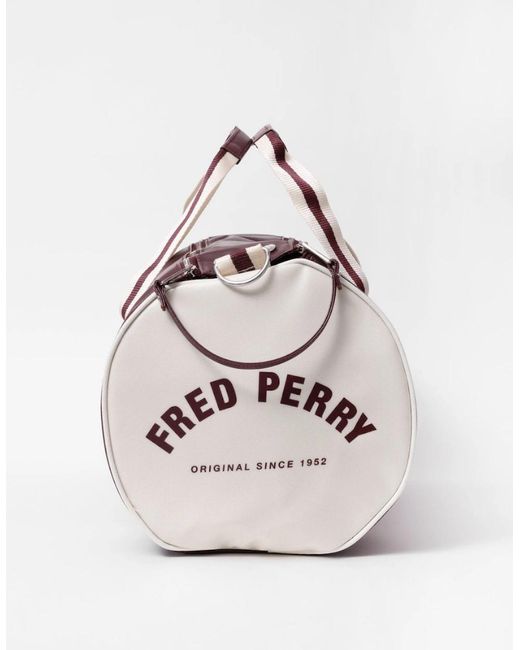 Fred Perry Red Recycled Polyester Classic Barrel Bag for men