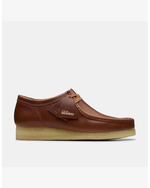 Clarks Brown Wallabee Moc Toe Lace Up Boat Shoes for men