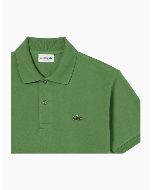 Lacoste Green Classic Fit Polo Shirt Lime for men