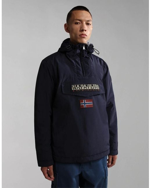 Napapijri Blue Rainforest Winter 3 Hooded Anorak for men