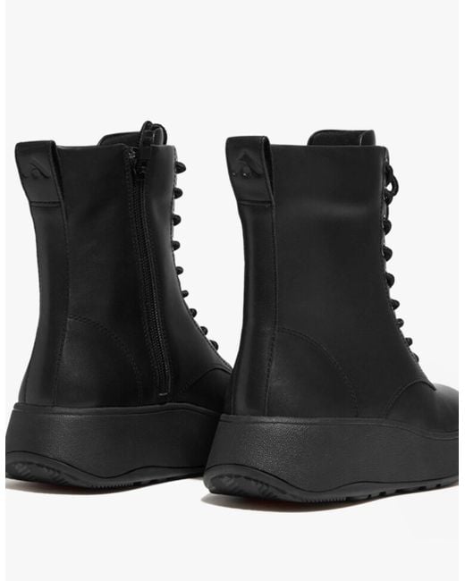 Fitflop Black F-Mode Flatform Ankle Boots All