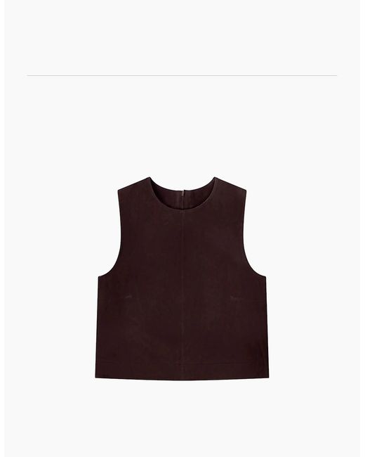 Ro&zo Purple Chocolate Suede Shell Top