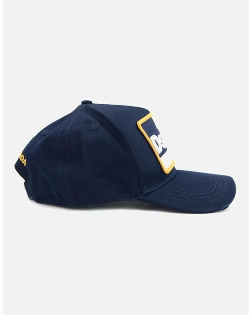 DSquared² Blue Patch Cargo Baseball Cap for men