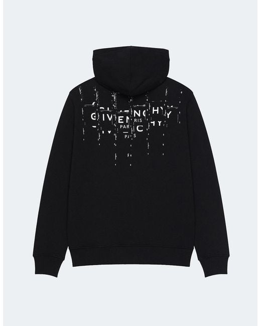 Givenchy Black Back Branding Zip Hooded Top for men