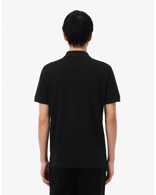 Lacoste Black Original L.12.12 Slim Fit Petit Piqué Cotton Polo Shirt for men