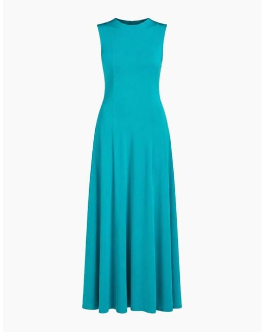 Ted Baker Blue Mielaa Slinky Jersey Racer Midi Bright Dress
