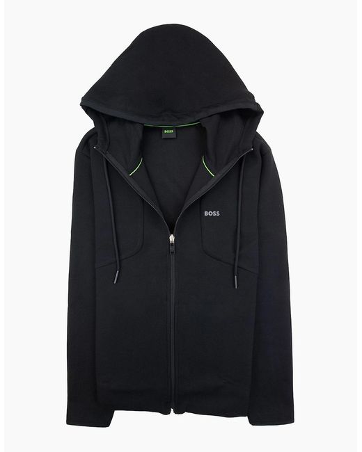 Boss Black Hd Logo Print Zip Up Hoodie 001 for men
