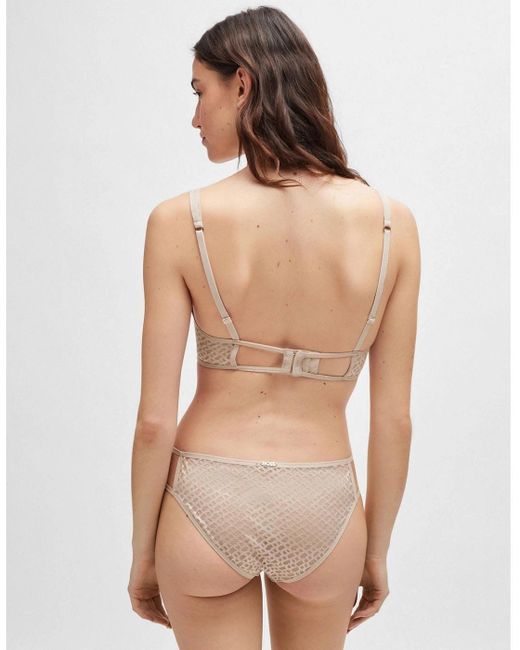 Boss Natural Monogram Lace Triangle Bra