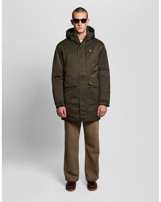 Lyle & Scott Green Padded Parka for men