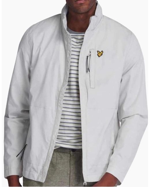 Lyle & Scott White Lyle & Scott Lw Funnel Neck Jacket for men