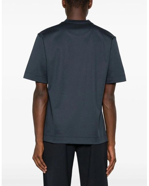 Fendi Blue Ff Metal Detail Plaque T-Shirt for men