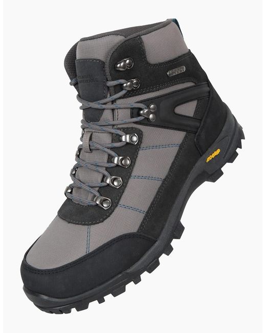 Mountain Warehouse Black Storm Extreme Suede Waterproof Hiking Boots for men