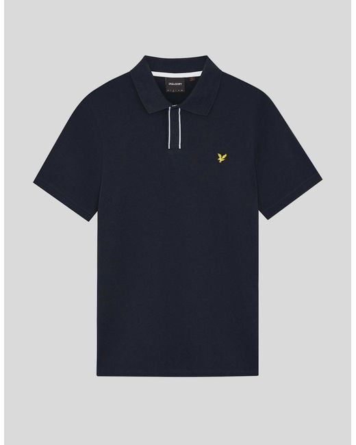 Lyle & Scott Blue Placket Tipped Polo Shirt for men