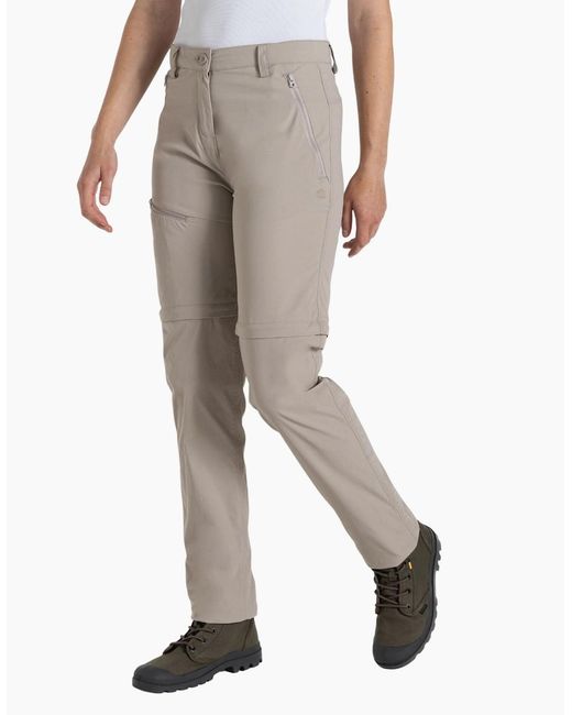 Craghoppers Gray Ladies Pro Iii Nosilife Convertible Trousers