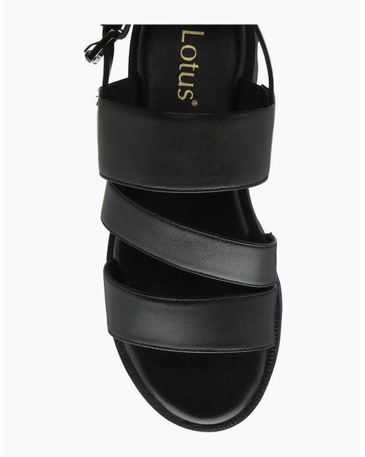 Lotus Black Xena Flatform Sandals