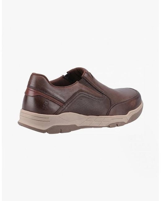 Hush Puppies Brown Fletcher Leather Slip-On Shoes for men
