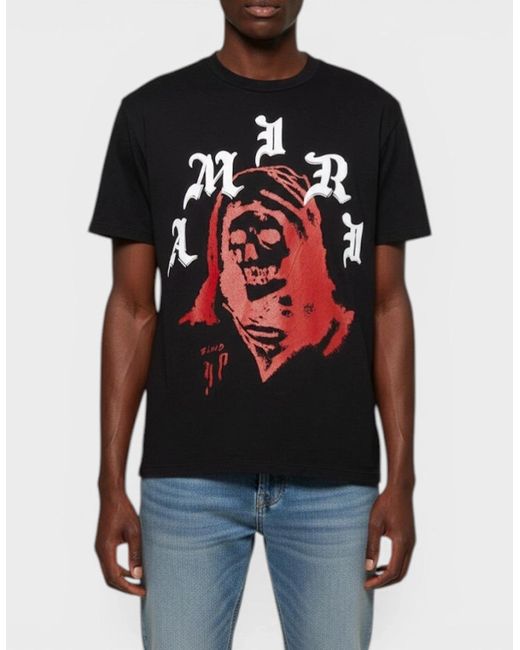 Amiri Black Wes Lang Solar Kings T-Shirts for men