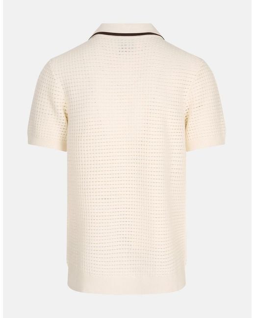 Casablanca Natural Waffle Stitch Ls Polo Shirt for men