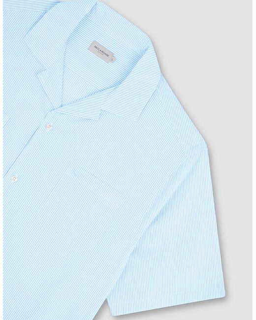 Paul & Shark White Riviera Seersucker Cotton Collar Hawaiian Short Sleeve Shirt for men