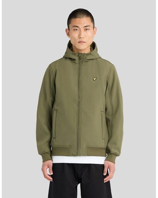 Lyle & Scott Green Fleece Lined Softshell Jacket for men