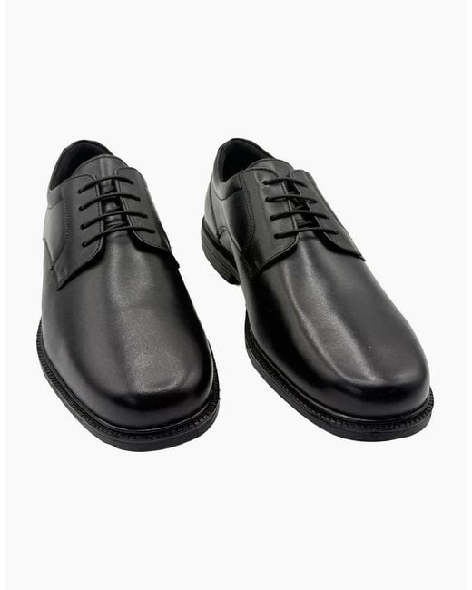 Rockport Black Clinton Plain Toe Shoes for men