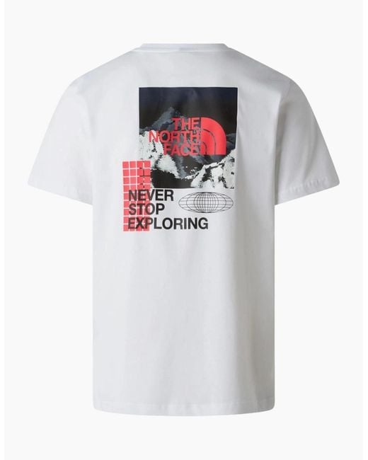 The North Face White Energy Graphic T-Shirts Crew Neck Short Sleeve Soft Cotton Tee for men