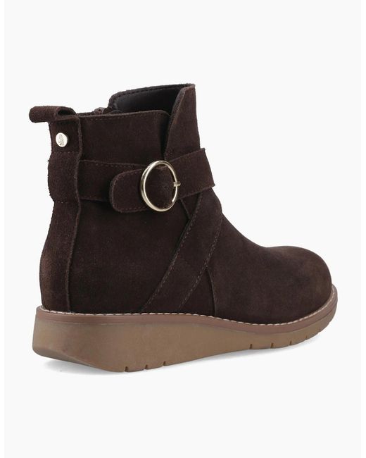 Hush Puppies Brown Lyra Suede Chocolate Boots