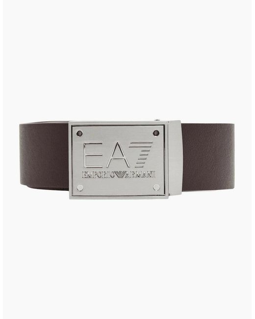 EA7 Gray Tan Reversible Belt for men