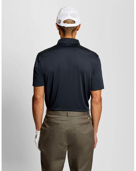 Lyle & Scott Blue Concealed Placket Polo Shirt for men
