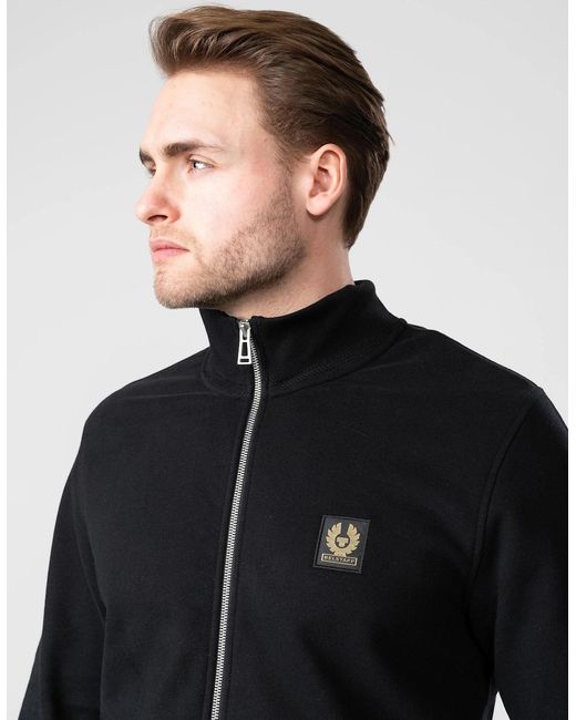 Belstaff Black Zip Through Sweatshirt for men