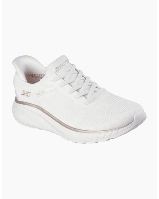 Skechers White Bobs Sport Squad Chaos Textile Standard Trainers