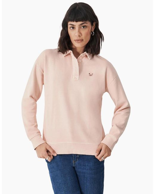Crew Blue Pigment Dyed Rugger Sweatshirt