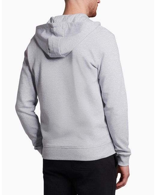 Lyle & Scott Gray Lyle & Scott Ml420Vog Hoodies Long Sleeve Full Zip Winter New Hooded Tops for men