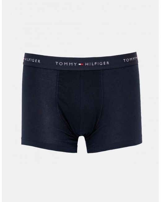 Tommy Hilfiger Black 3 Pack Colour Waistband Trunks for men