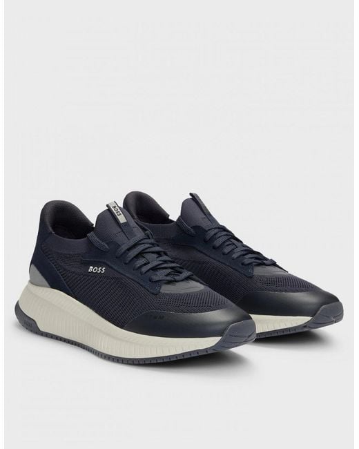 Boss Blue Boss Ttnm Evo Trainers With Knitted Uppers for men