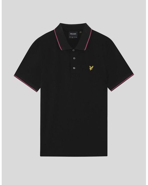 Lyle & Scott Black Tipped Polo Shirt for men