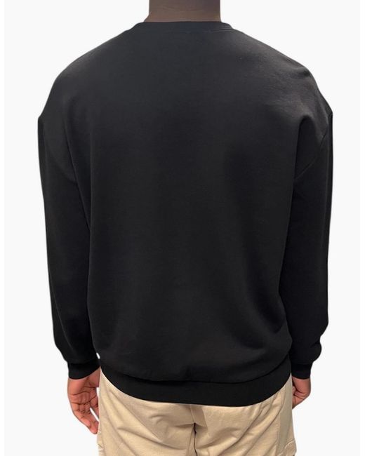 EA7 Black Embroidered Logo Sweatshirt for men