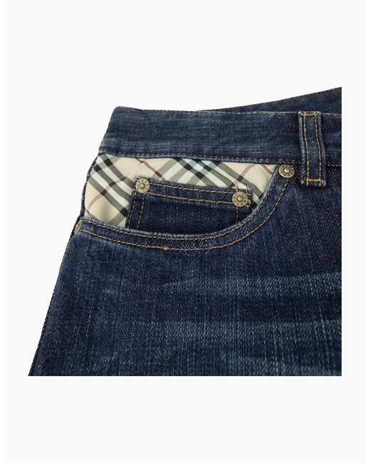 Burberry Blue Straight Fit 5 Pocket Jeans Denim