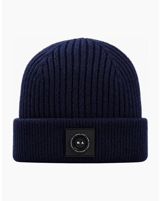 Marshall Artist Blue Siren Cable Knit Beanie Hat for men