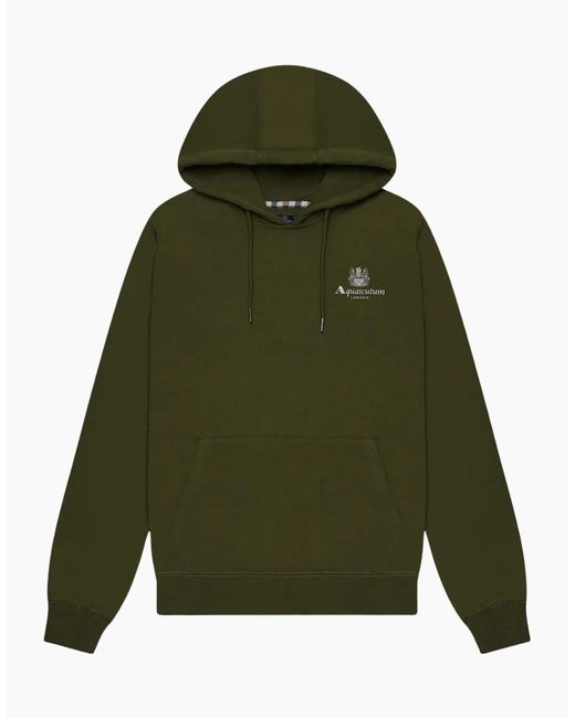 Aquascutum Green Active Big Logo Hoodie for men