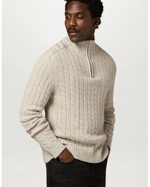 Belstaff White Westport Quarter Zip Sweater for men