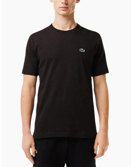 Lacoste Black Th7618 T Shirts Short Sleeve Crew Neck Quick Dry Casual Summer Tee for men