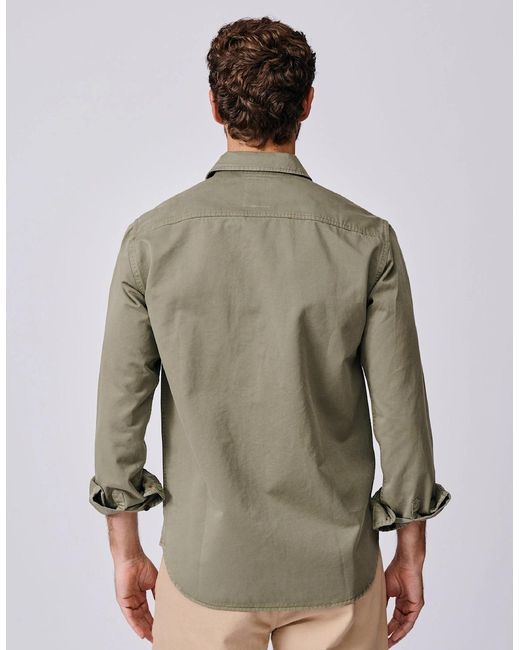 aubi Green Cole Twill Overshirt for men