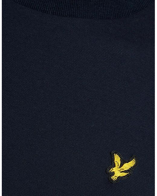 Lyle & Scott Blue Fine Cotton Tipped T-Shirt for men