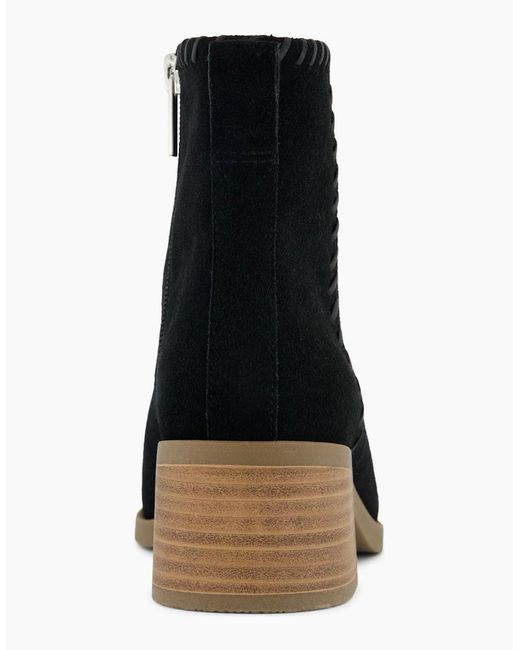 TOMS Black Delilah Heeled Suede Heeled Ankle Boots