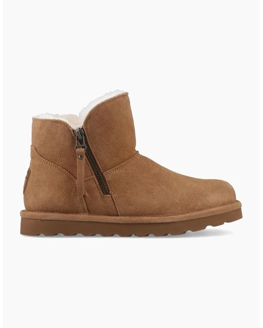 BEARPAW Brown Magnolia Suede Hickory Winter Ankle Boots