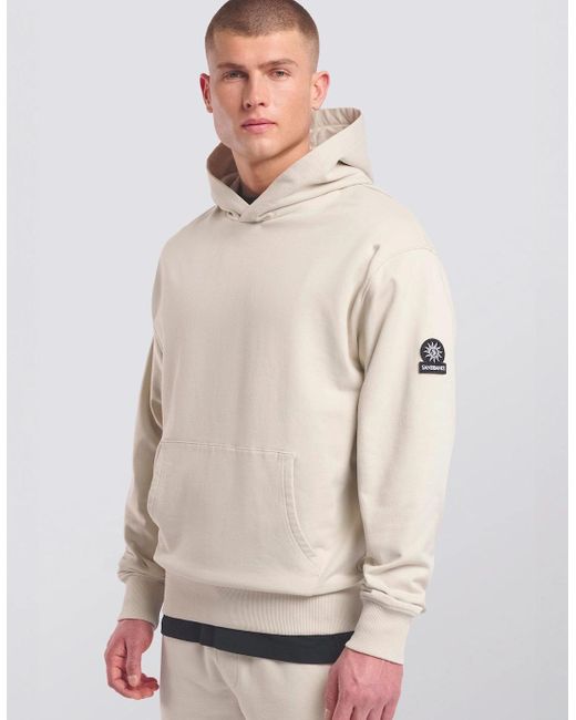 Sandbanks Natural Badge Logo Hoodie Stone for men