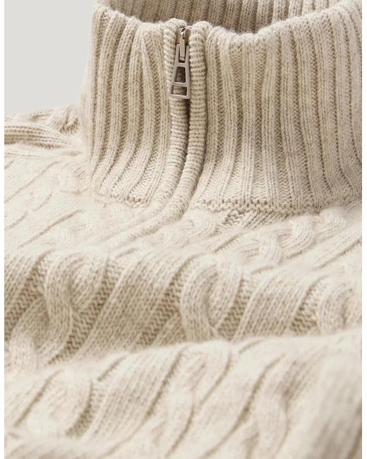 Belstaff White Westport Quarter Zip Sweater for men